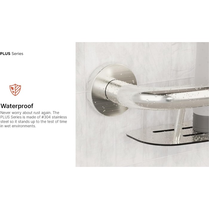 Plus Towel Bar 24 Inch, 2-in-1 Decorative Grab Bar ADA Compliant