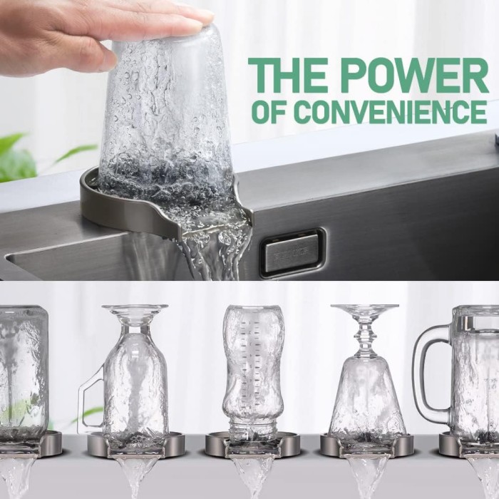 Upgrade Big Size Glass Rinser Washer Automatic Baby Bottle Cup Cleaner Bar Faucet Accessories Brushed By Yodel