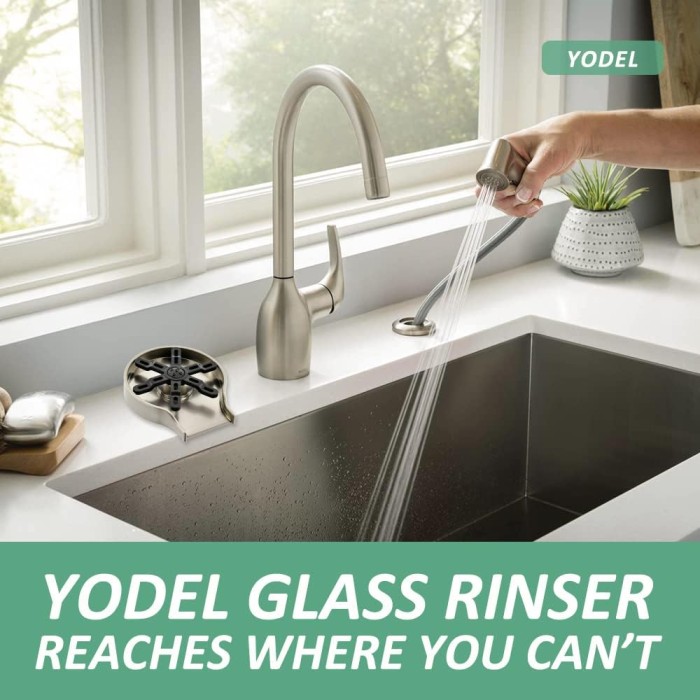 Upgrade Big Size Glass Rinser Washer Automatic Baby Bottle Cup Cleaner Bar Faucet Accessories Brushed By Yodel