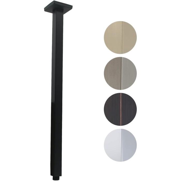Shower Arm with Flange 24 Inches Ceiling Mount Square Straight Extender Extension Pipe Replacement