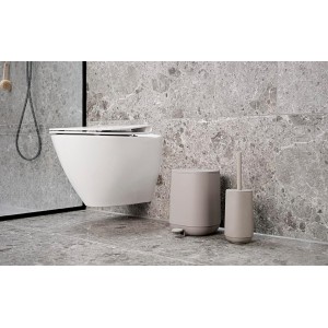 Ceramic Toilet Long Brush | with Brush Holder Soft Touch | Enhance Your Bathroom with a Chic and Practical Duo