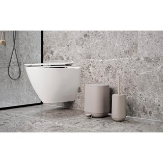 Ceramic Toilet Long Brush | with Brush Holder Soft Touch | Enhance Your Bathroom with a Chic and Practical Duo