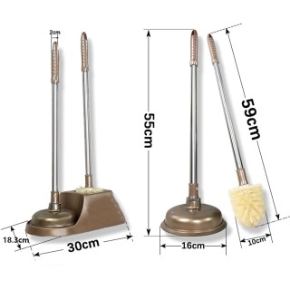 Toilet Brush Modern Slim Freestanding Toilet Brush and Plunger Combo Set Plastic Toilet Bowl Brush Cleaner Holder Kit