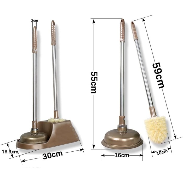 Toilet Brush Modern Slim Freestanding Toilet Brush and Plunger Combo Set Plastic Toilet Bowl Brush Cleaner Holder Kit