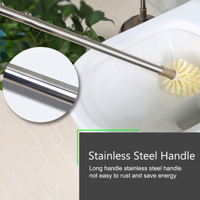 Toilet Brush Modern Slim Freestanding Toilet Brush and Plunger Combo Set Plastic Toilet Bowl Brush Cleaner Holder Kit