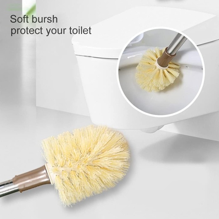 Toilet Brush Modern Slim Freestanding Toilet Brush and Plunger Combo Set Plastic Toilet Bowl Brush Cleaner Holder Kit