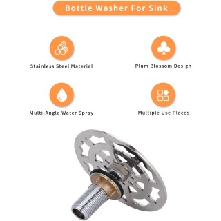 Cup Rinser Faucet Head, Stainless Steel Automatic Cup Washer, Bar Glass Rinser Faucet Head