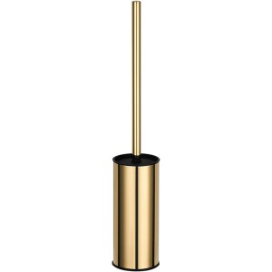 Toilet Brush and Holder, Stainless Steel 304 Gold Round Freestanding Toilet Bowl Brush and Holder