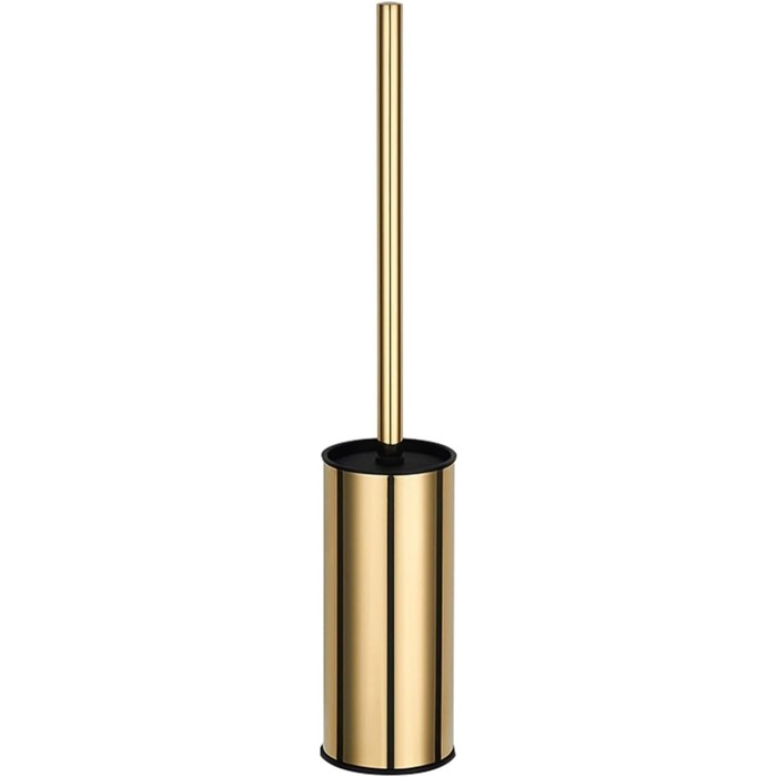Toilet Brush and Holder, Stainless Steel 304 Gold Round Freestanding Toilet Bowl Brush and Holder