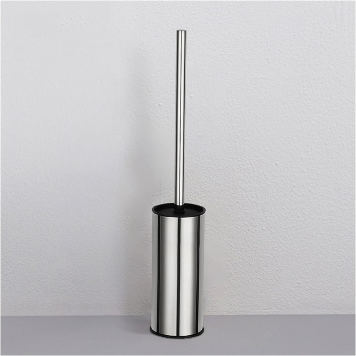 Toilet Brush and Holder, Stainless Steel 304 Gold Round Freestanding Toilet Bowl Brush and Holder
