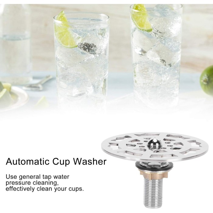 Bar Glass Washer, Faucet Glass Rinser for Kitchen Sinks, Automatic Cup Washer Rinsing Faucet Cup Cleaner Accessory