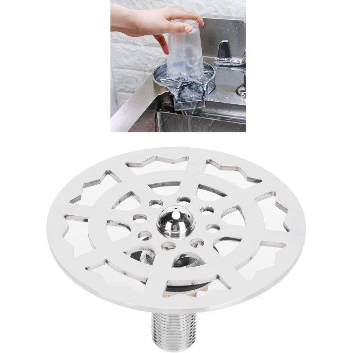 Bar Glass Washer, Faucet Glass Rinser for Kitchen Sinks, Automatic Cup Washer Rinsing Faucet Cup Cleaner Accessory