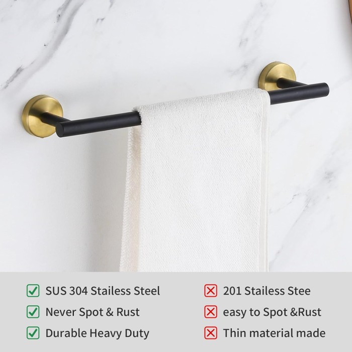 Bathroom Hardware Set 24 Inch, Brushed Towel Bar Rack Set