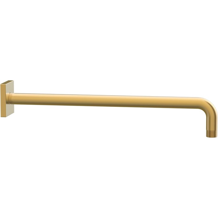15-Inch Shower Arm with Square Escutcheon - Wall Mounted Shower Head Extension Pipe Arm