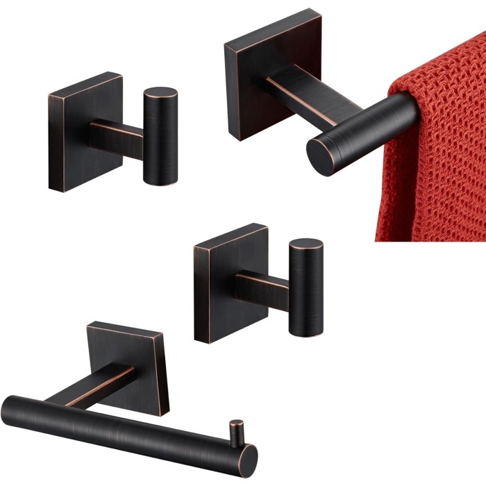 Towel Bars Robe Hooks Bathroom Towel Coat Hook Toilet Paper Holder Stainless Steel Wall Mount Oil Rubbed Bronze