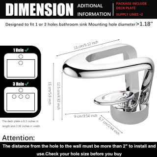 Modern Bathroom Faucets, Original Pierced Work Design Chrome Bathroom Sink Faucet, Solid Brass Single-Handle Bathroom Faucet