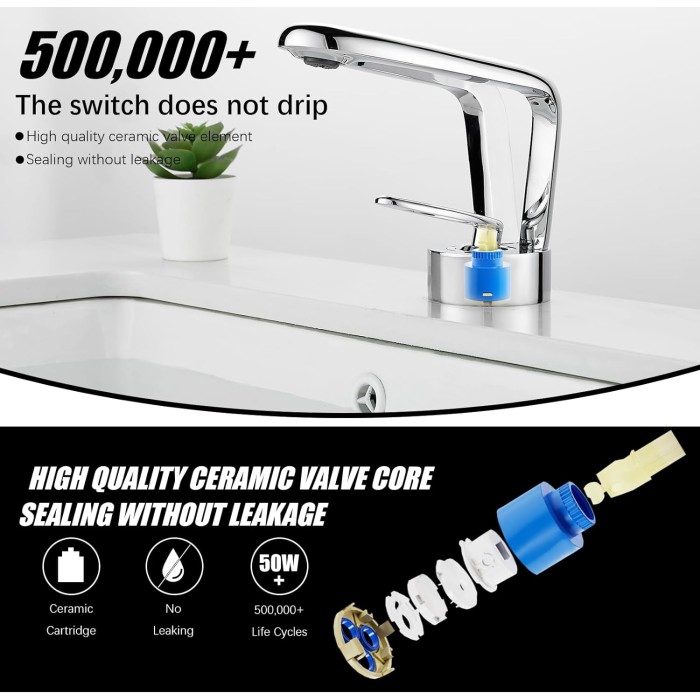 Modern Bathroom Faucets, Original Pierced Work Design Chrome Bathroom Sink Faucet, Solid Brass Single-Handle Bathroom Faucet