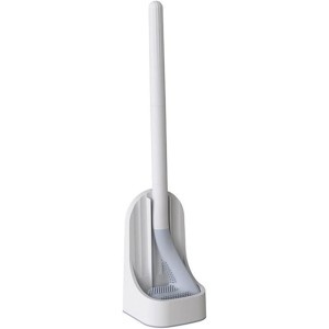 Toilet Brush Wall-Mounted Soft Toilet Brush with Stand Long Handle Toilet Cleaning Brush Bathroom Accessories Toilet Plunger