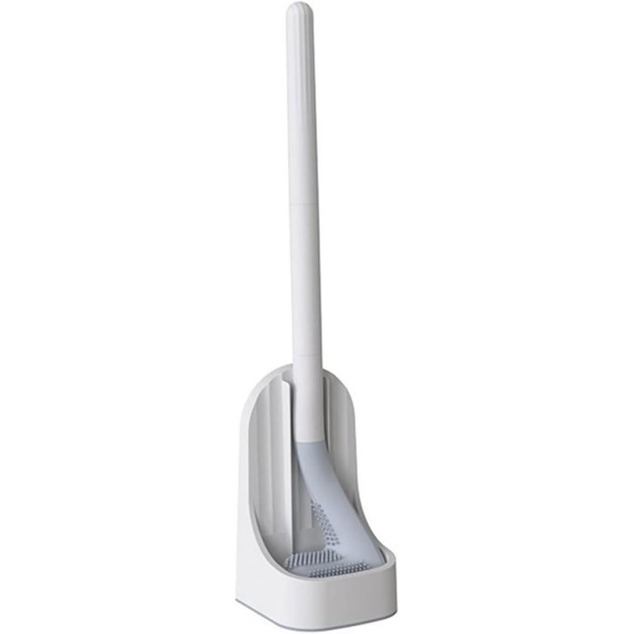 Toilet Brush Wall-Mounted Soft Toilet Brush with Stand Long Handle Toilet Cleaning Brush Bathroom Accessories Toilet Plunger