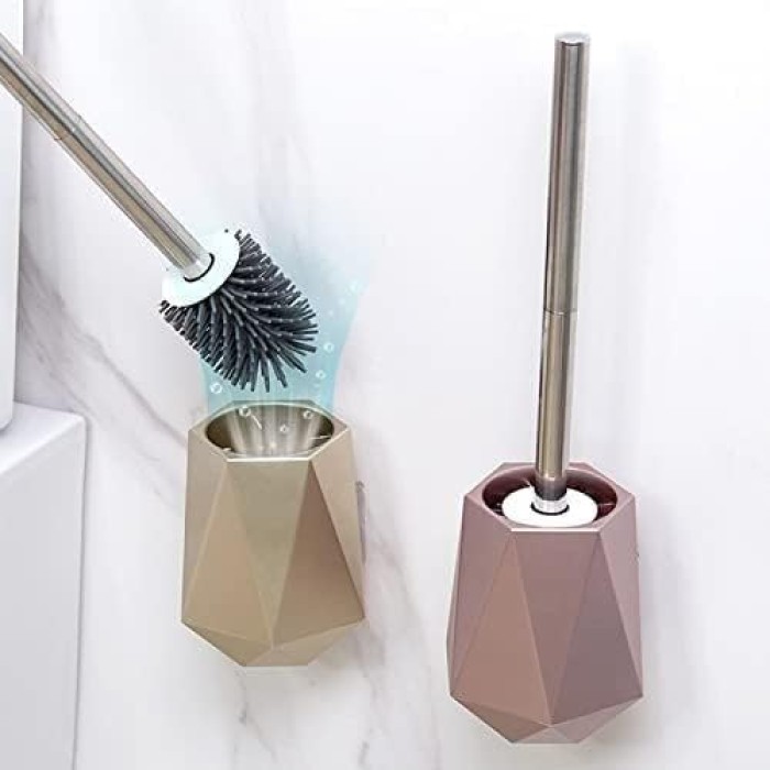 Toilet Bowl Brush Toilet Brush Wall-Mounted Or Floor-Standing Toilet Brush Holder Cleaning Brush Bathroom Accessories