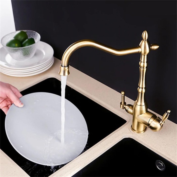 Kitchen Purify Faucets Mixer Tap Cold and Hot Rotation with Water Purification Features Kitchen Crane Tap Chrome