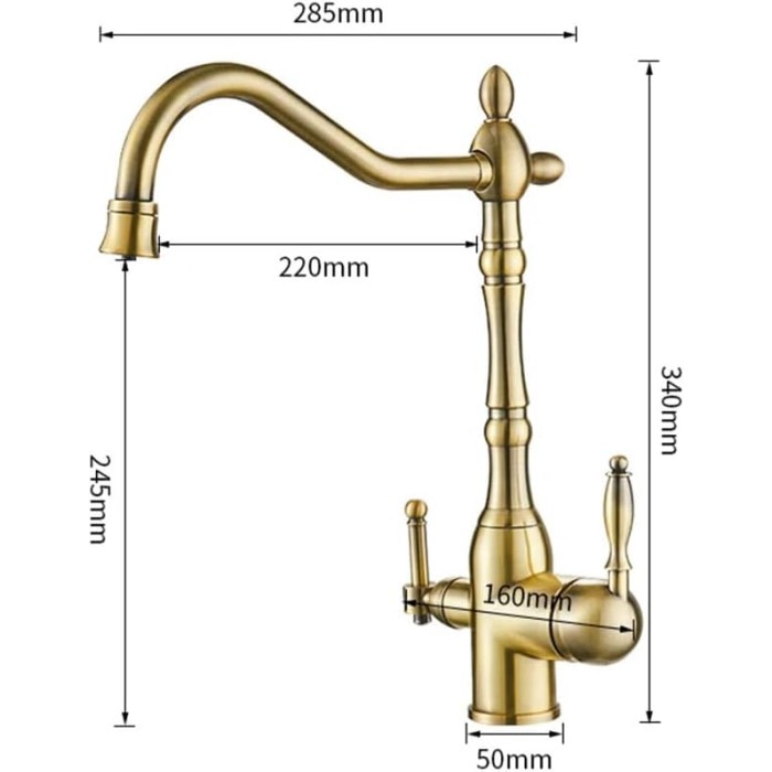 Kitchen Purify Faucets Mixer Tap Cold and Hot Rotation with Water Purification Features Kitchen Crane Tap Chrome