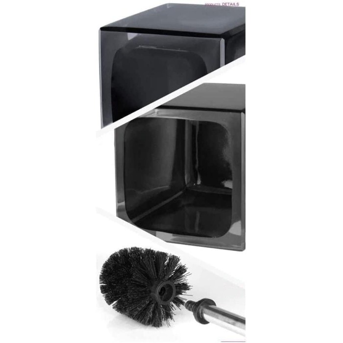 Toilet Brush Set Blackand Holder Set for Bathroom Toilet Cleaning Soft Bristled Cleaner