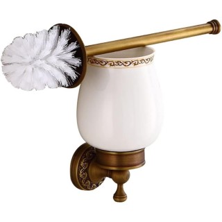 Wall Mounted Bronze Toilet Brush Holder, Bathroom Bowl and Holder Wall Mounted - Space Saving