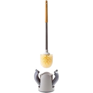 Toilet Toilet Brush Plastic Toilet Brush and Holder Set Long Handle Toilet Bowl Brush Bathroom Toilet Cleaning Brush