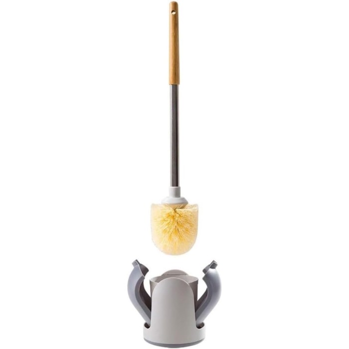 Toilet Toilet Brush Plastic Toilet Brush and Holder Set Long Handle Toilet Bowl Brush Bathroom Toilet Cleaning Brush