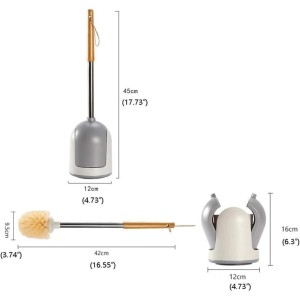 Toilet Toilet Brush Plastic Toilet Brush and Holder Set Long Handle Toilet Bowl Brush Bathroom Toilet Cleaning Brush