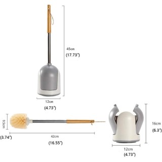 Toilet Toilet Brush Plastic Toilet Brush and Holder Set Long Handle Toilet Bowl Brush Bathroom Toilet Cleaning Brush