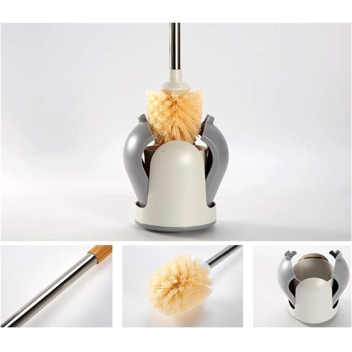 Toilet Toilet Brush Plastic Toilet Brush and Holder Set Long Handle Toilet Bowl Brush Bathroom Toilet Cleaning Brush