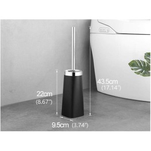 Toilet Brushes and Holders Stainless Steel Handle Set Bathroom Full Closed Toilet Brush