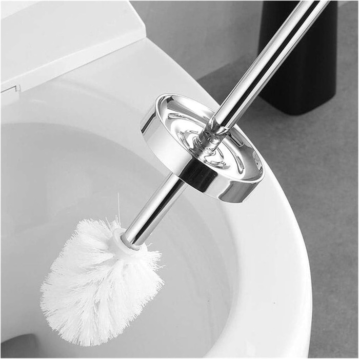 Toilet Brushes and Holders Stainless Steel Handle Set Bathroom Full Closed Toilet Brush