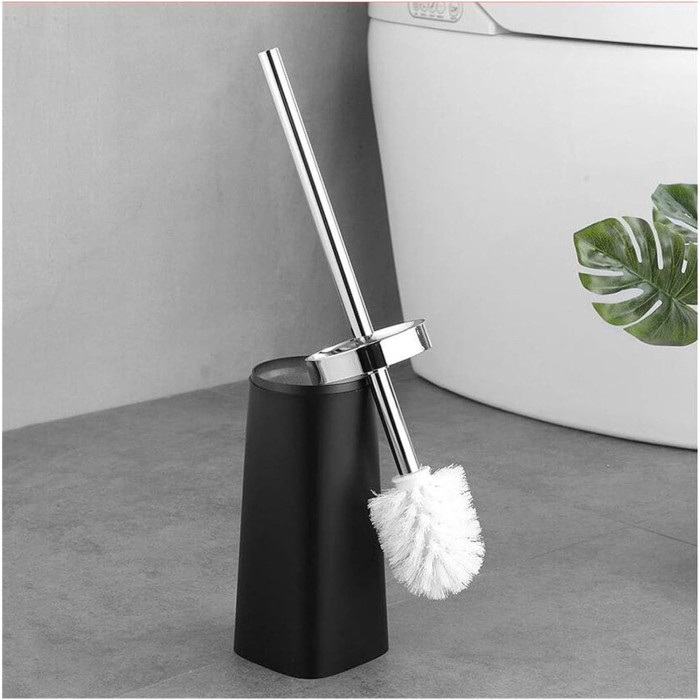 Toilet Brushes and Holders Stainless Steel Handle Set Bathroom Full Closed Toilet Brush
