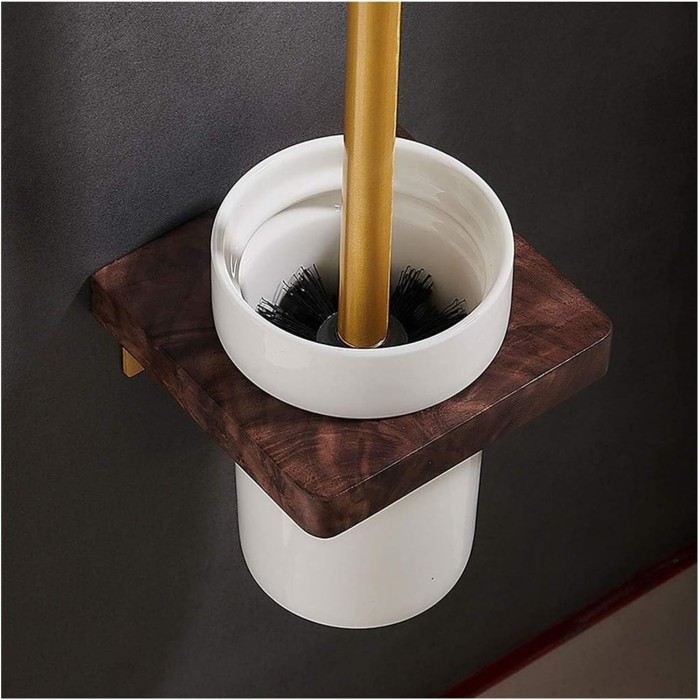 Toilet Toilet Brush and Holder Set Wall Mounted Ceramics Toilet Cleaning Set for Perfect Hygiene Toilet Cleaning Toilet Bowl Brush