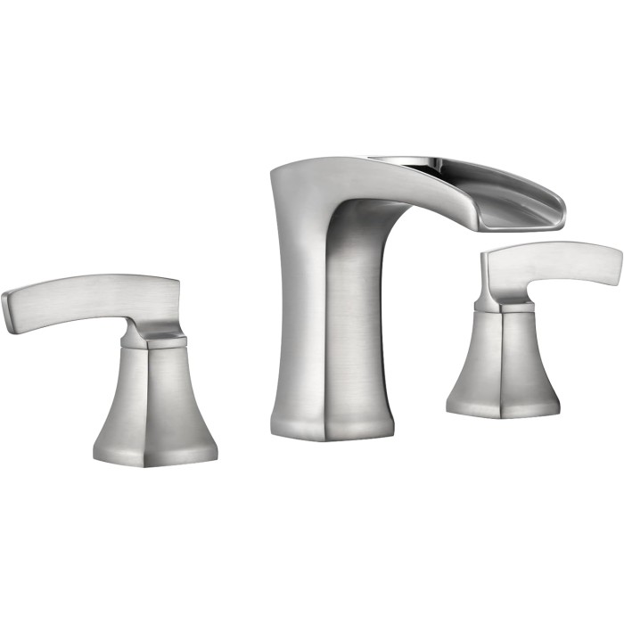 Waterfall Bathroom Faucets Brushed Nickel 3 Hole - Widespread Bathroom Sink Faucet Brass 2 Handles Lavatory RV Guest Basement Vanity Faucet with Pop up Drain & Supply Lines, MP0107BN