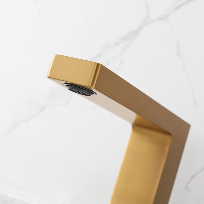 Bathroom Faucet Brushed Gold, 2 Handle 3 Holes 8 inch Widespread Bathroom Sink Faucet with 360 Degree Swivel Spout, Pop-Up Drain Assembly and Water Supply Lines (Brushed Gold)