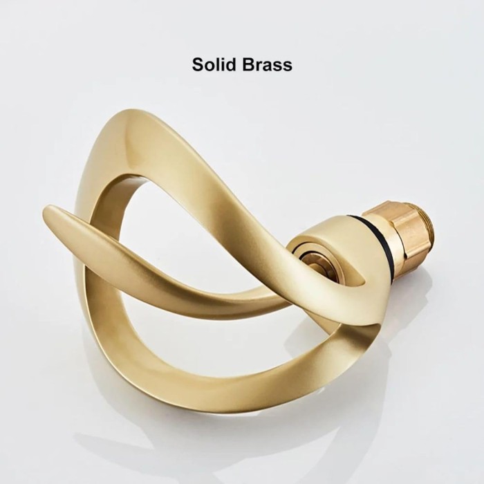 Elegant Waterfall Vessel Sink Faucet Single Handle 1-Hole Bathroom Faucet Solid Brass Lavatory Vanity Faucet,Frosted Gold