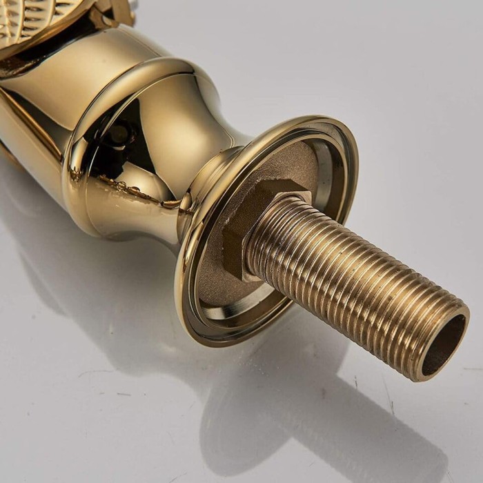 Widespread Bathroom Sink Faucet 3 Holes Gold Swan Bathroom Faucet Double Swan Handles Basin Faucet Sink Mixer Tap Basin Vanity Mixer Taps Modern Faucet Bathroom Sink
