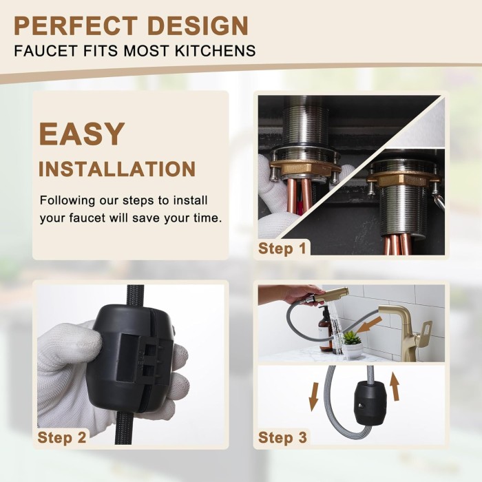 Bathroom Sink Faucet with Pull Down Sprayer and Deck Plate, Stainless Steel Bathroom Faucets, Single Handle Pull Out Bathroom Faucet for 1 or 3 Hole Sink, Brushed Gold